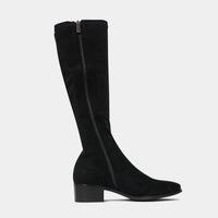 Timothie Black Stretch Microsuede Knee High Boots, DJANGO & JULIETTE - Shouz