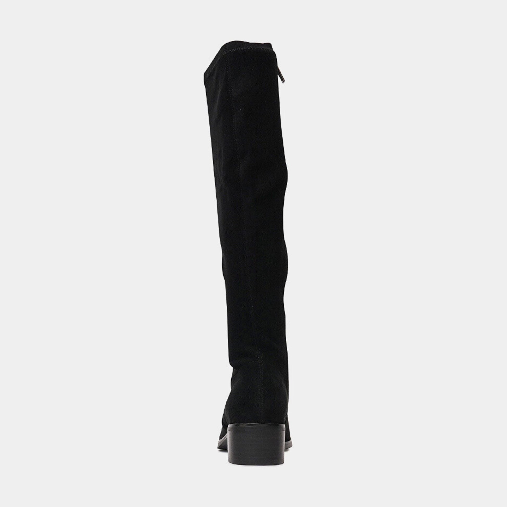 Timothie Black Stretch Microsuede Knee High Boots, DJANGO & JULIETTE - Shouz