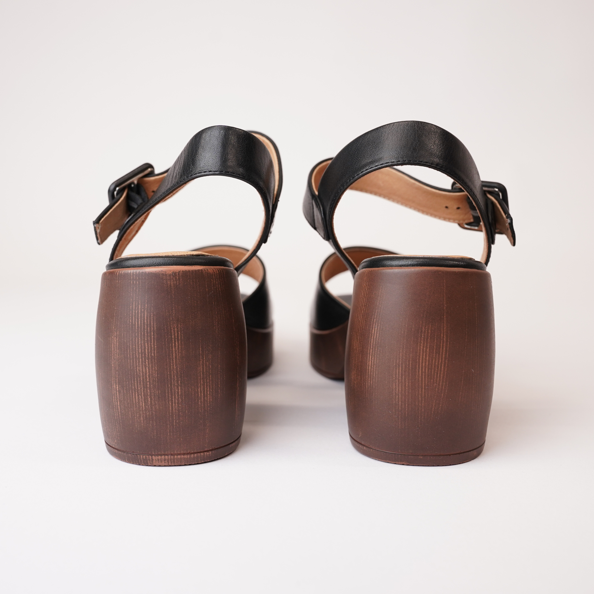 Spiga Black Leather Heels