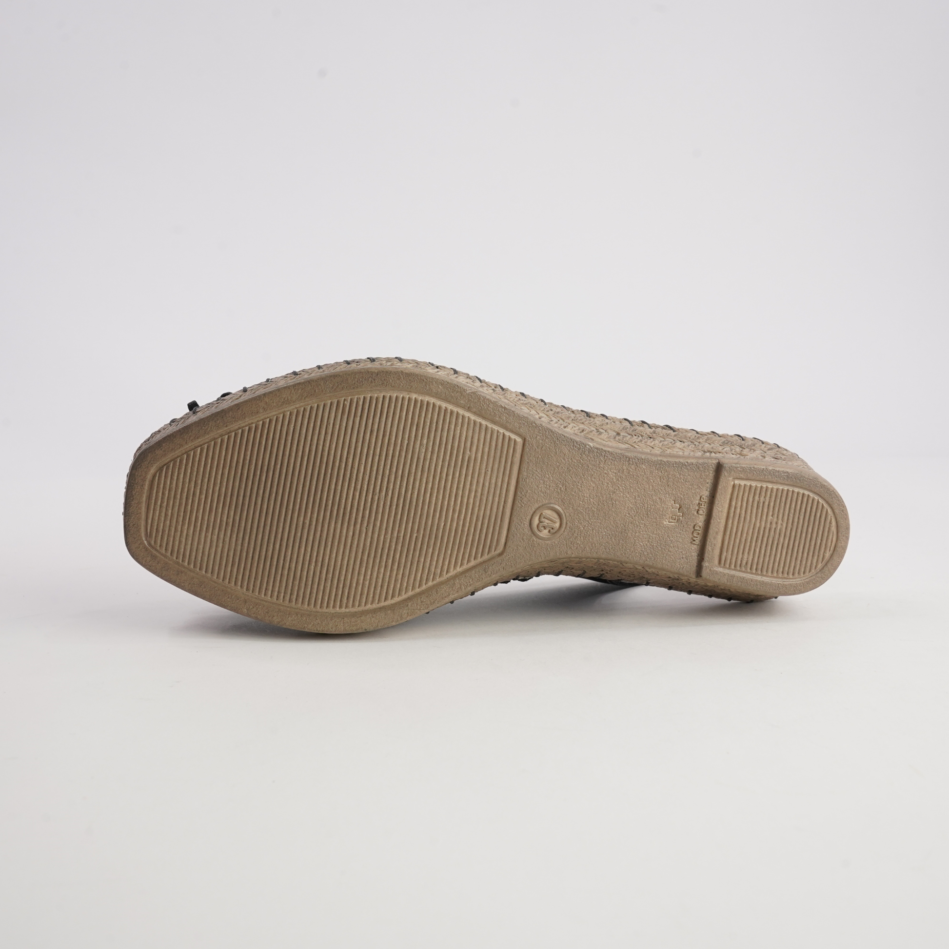 Erica Black Leather Espadrille Wedges