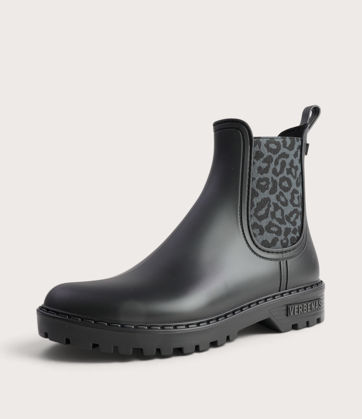 Gaudi Negro/ Leopard Negro Matte Animal Gumboots