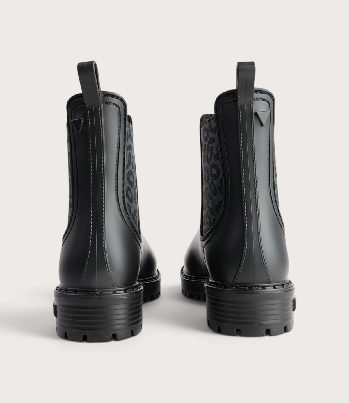 Gaudi Negro/ Leopard Negro Matte Animal Gumboots