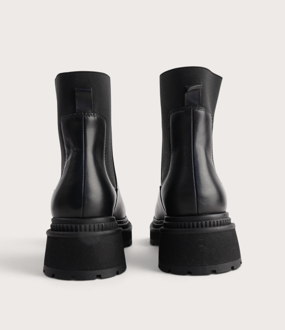 Brussels Black Leather Ankle Boots