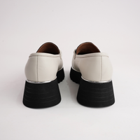 Hitch Cream Leather/ Black Patent Loafers