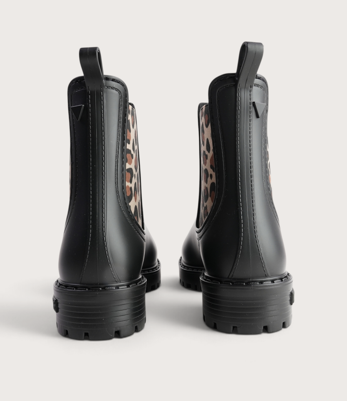 Gaudi Negro/ Leopard Matte Animal Gumboots