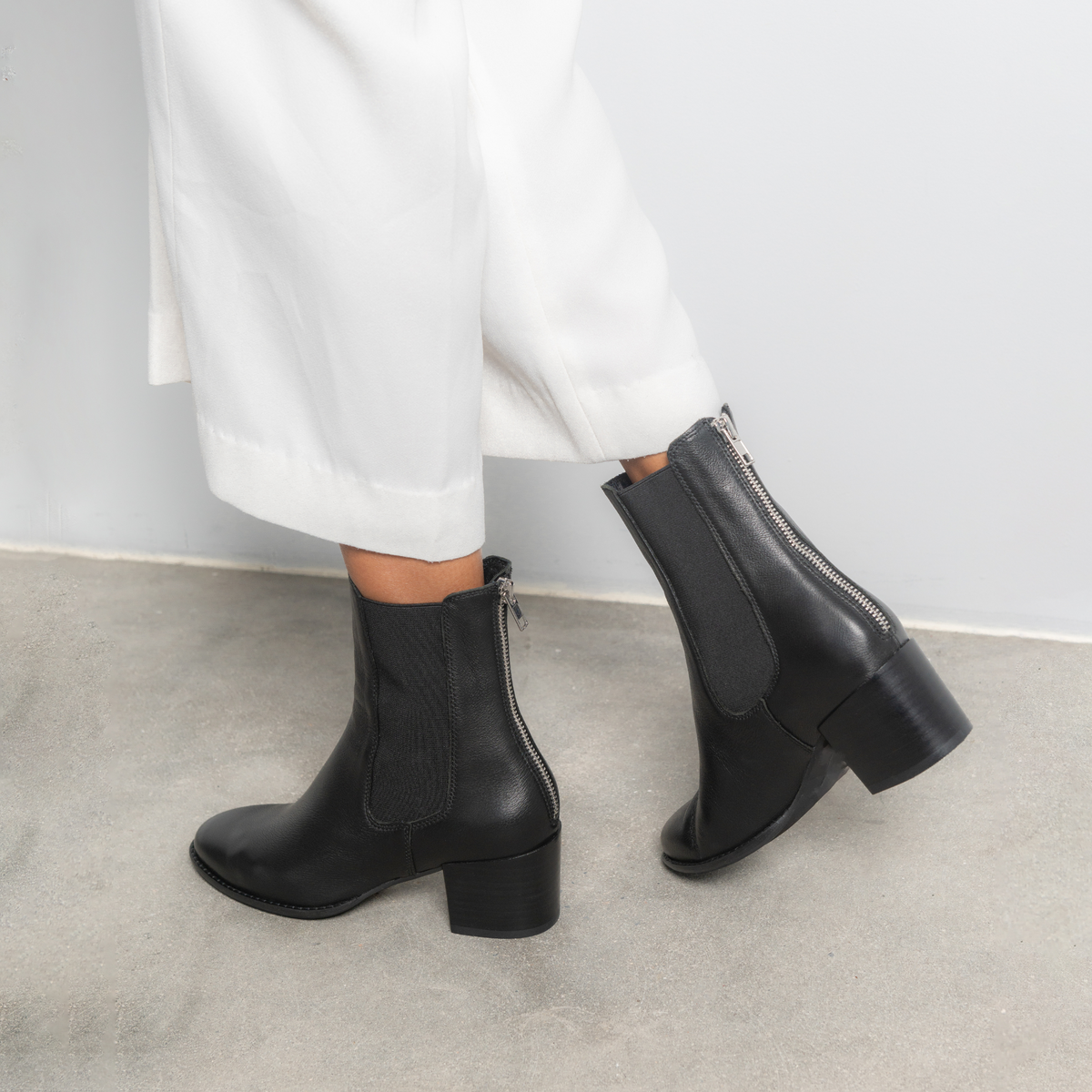Mycah Black Leather Ankle Boots - DJANGO AND JULIETTE | Shouz