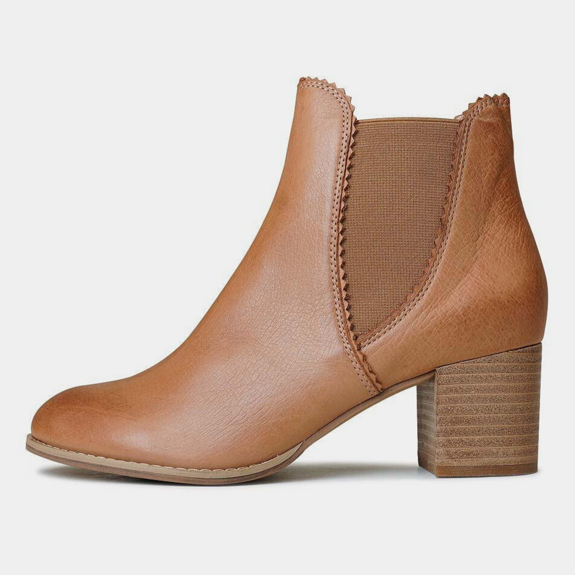 Sadore Dark Tan Leather Ankle Boots, DJANGO & JULIETTE - Shouz