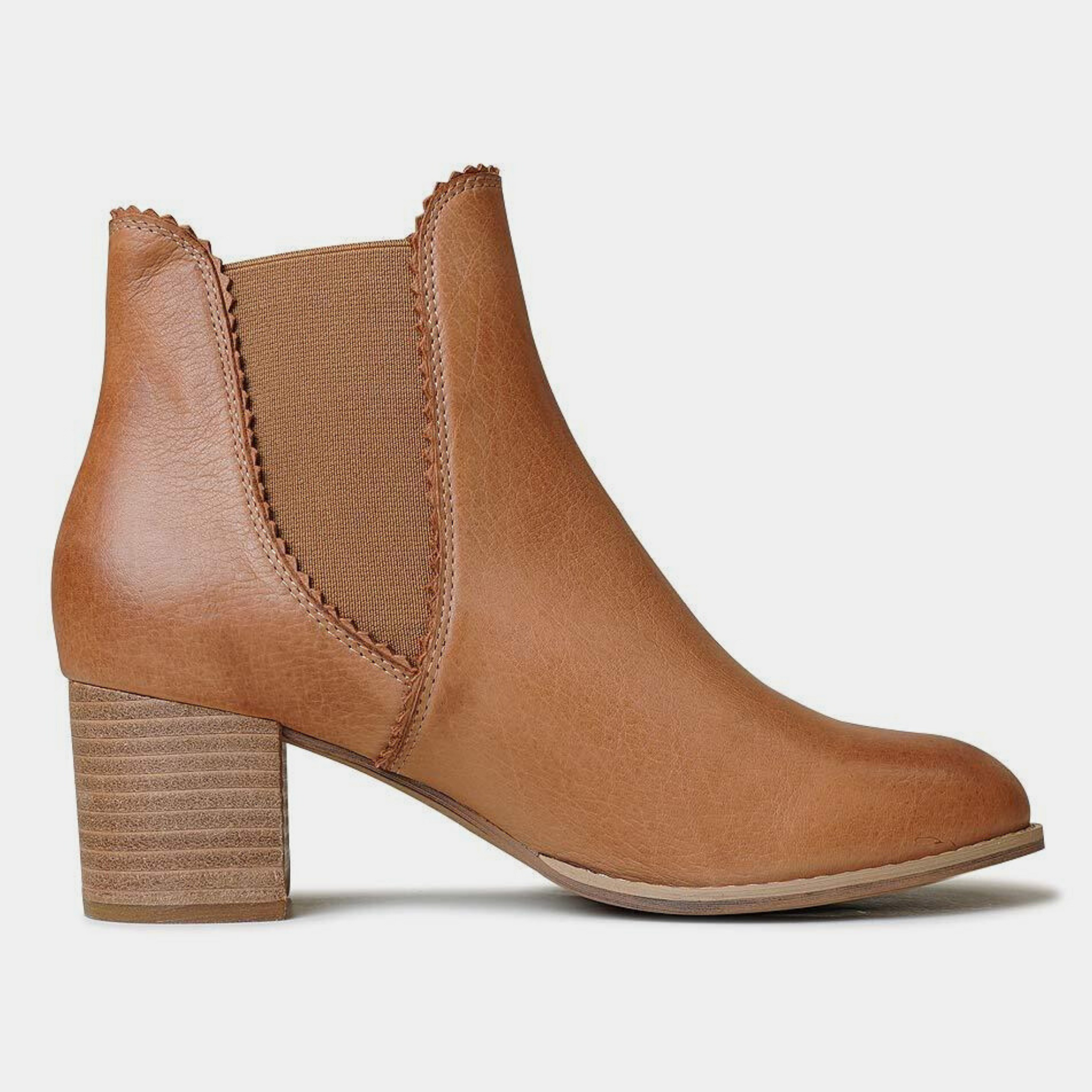 Sadore Dark Tan Leather Ankle Boots, DJANGO & JULIETTE - Shouz