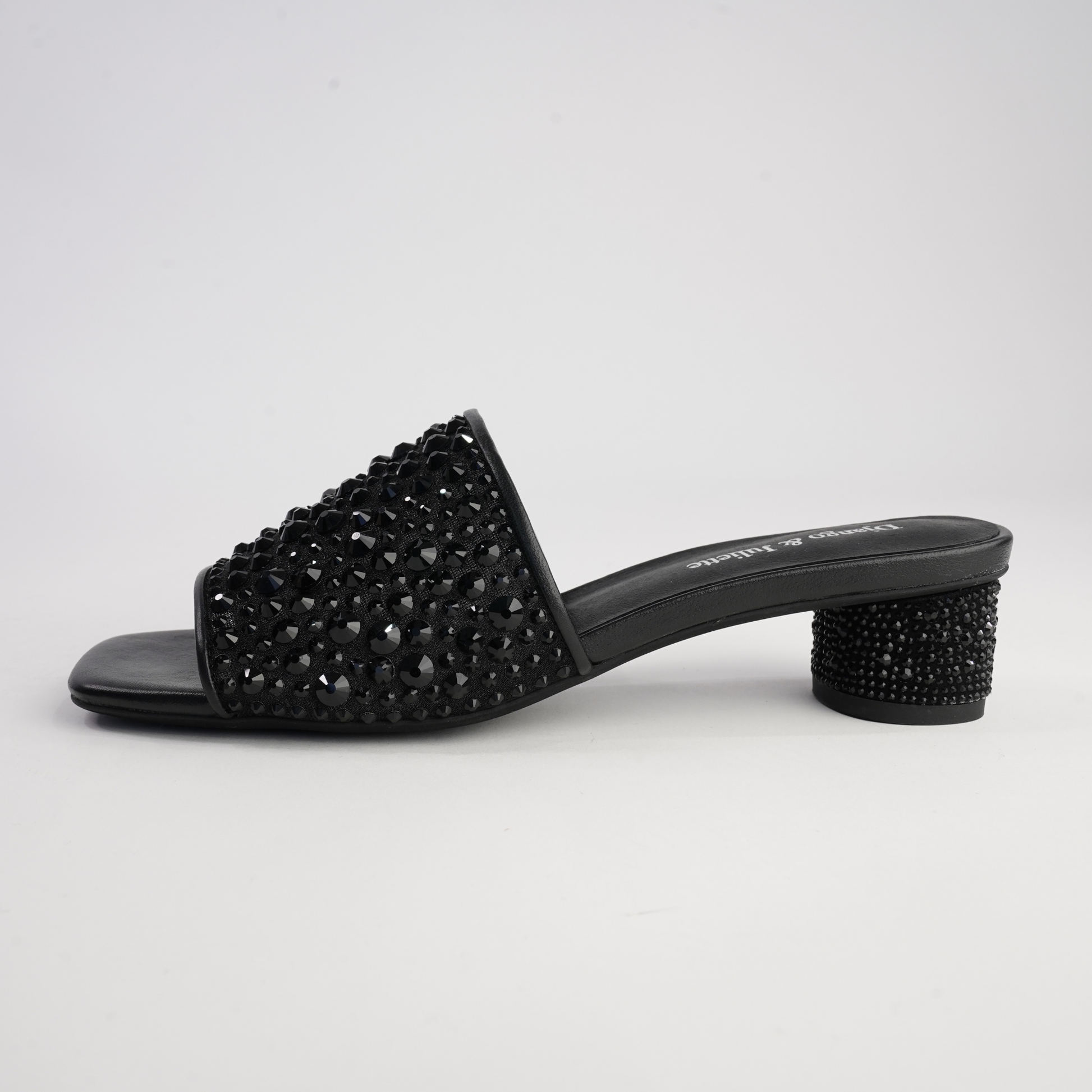 Heda Black Multi Leather Heels