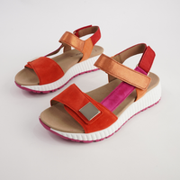Cora Pumpkin Combi Leather Sandals
