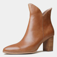 Astronomy Tan Leather Ankle Boots, DJANGO & JULIETTE - Shouz