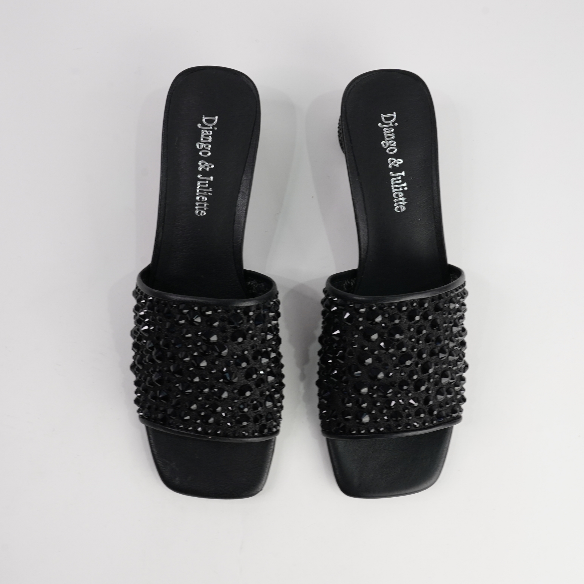 Heda Black Multi Leather Heels