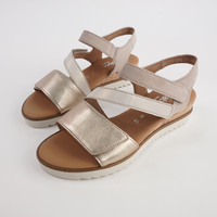 Ruth Champagne Multi Leather Sandals