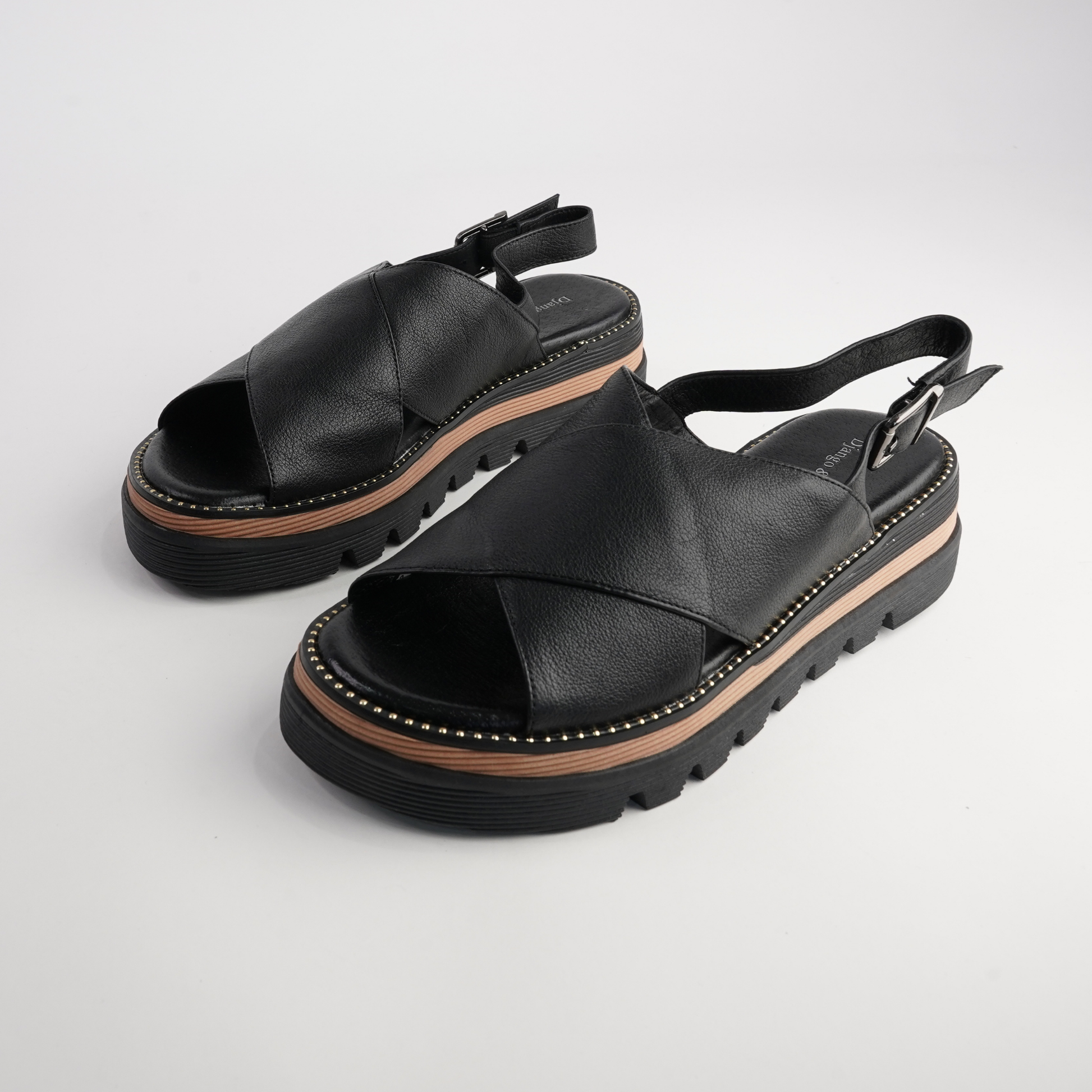 Sasi Black Leather Sandals