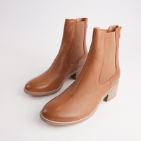 Panord Tan Leather Ankle Boots