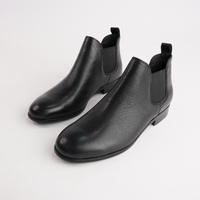 Quatisse Black Leather Ankle Boots