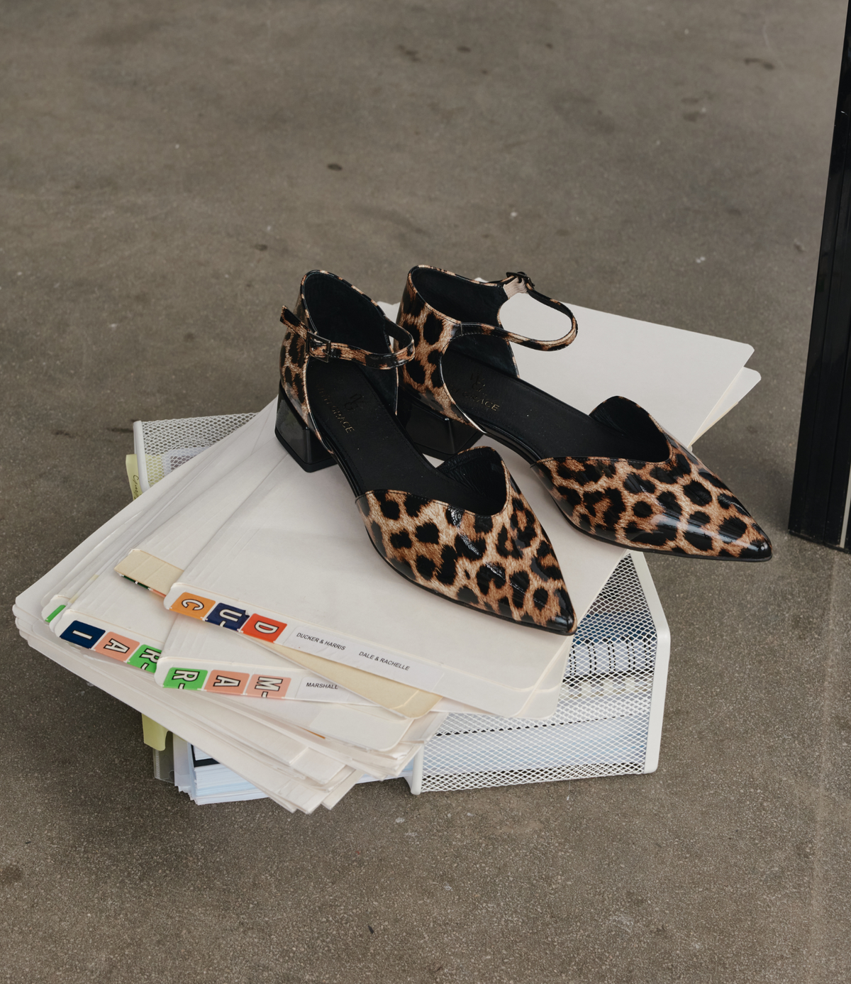 Munich Ocelot Patent Leather Flats - WITH GRACE | Shouz