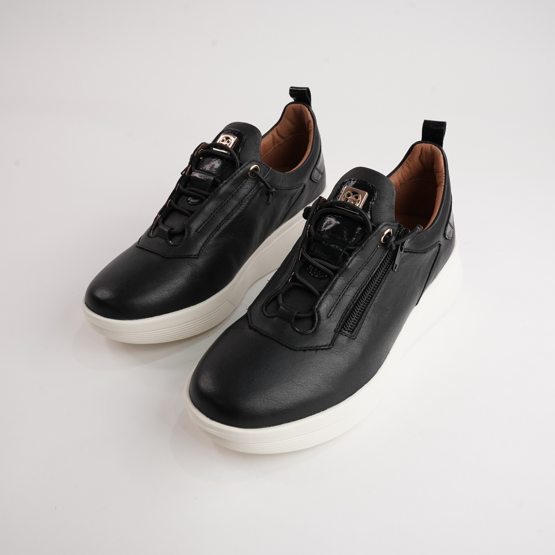 Tickler Black Leather Sneakers