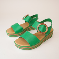 Cubbie Bright Emerald Leather Sandals