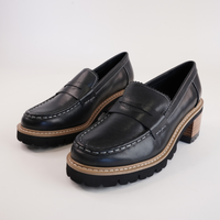 Merrel Black/ Natural Heeled Loafers