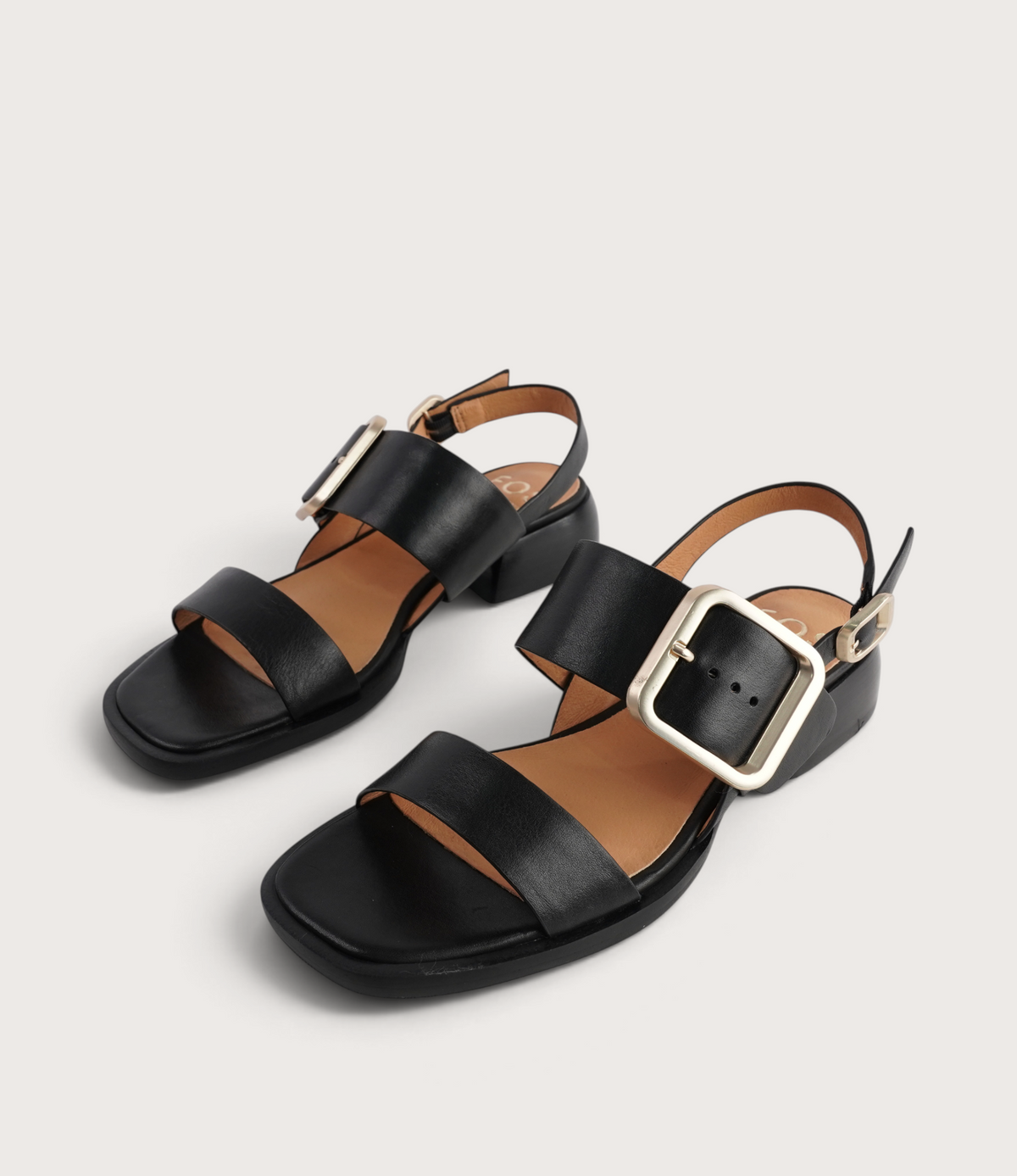 Ikam Black Leather Sandals