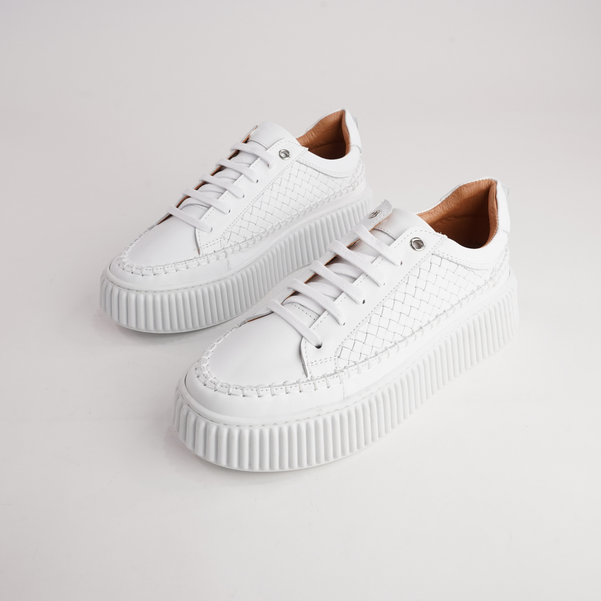 Bowler White Leather Sneakers