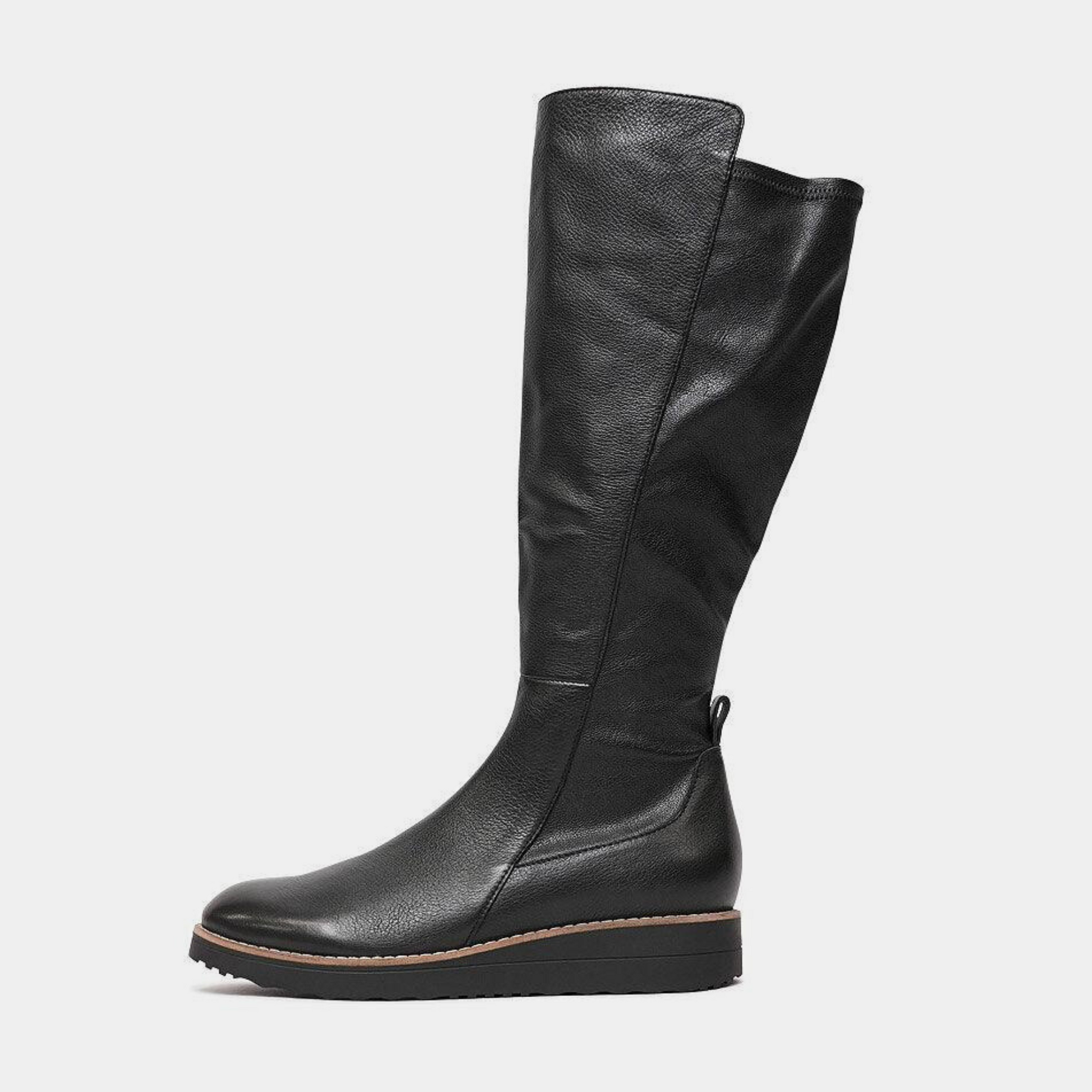Oletta Black Leather Knee High Boots, TOP END - Shouz