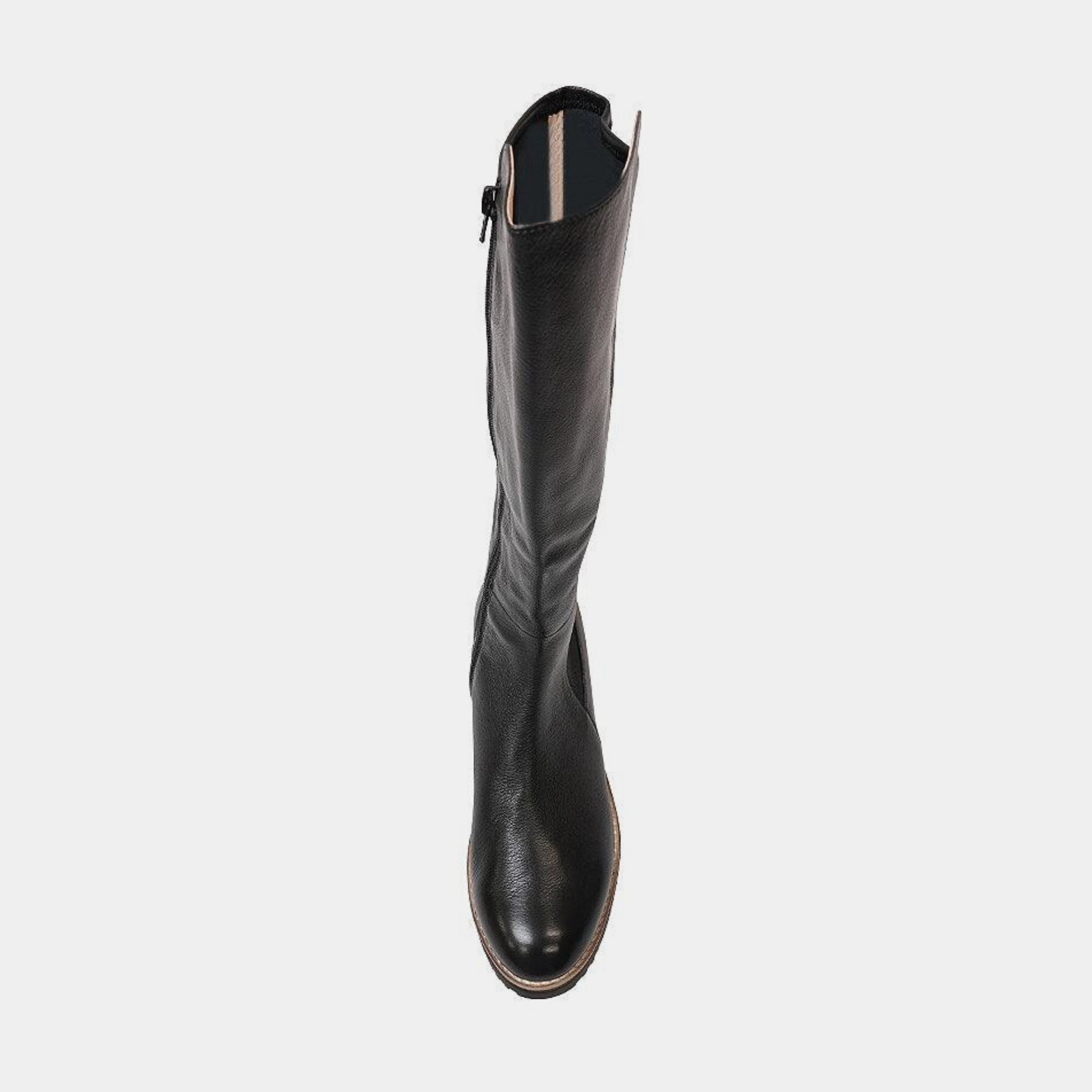 Oletta Black Leather Knee High Boots, TOP END - Shouz