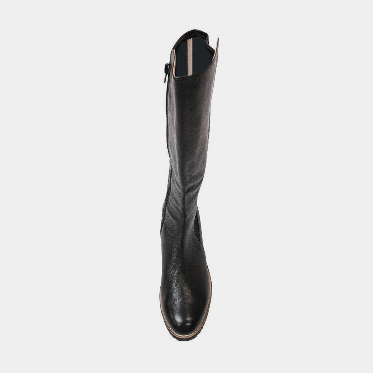 Oletta Black Leather Knee High Boots, TOP END - Shouz