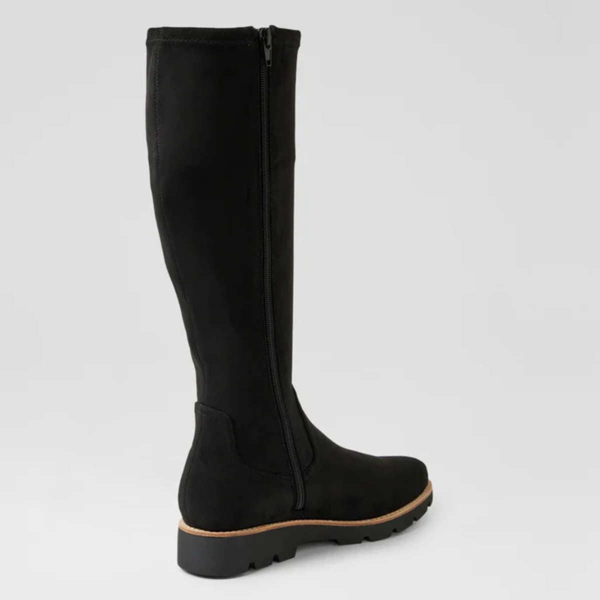 Dellah Black Stretch Microsuede Knee High Boots - DJANGO AND JULIETTE | Shouz