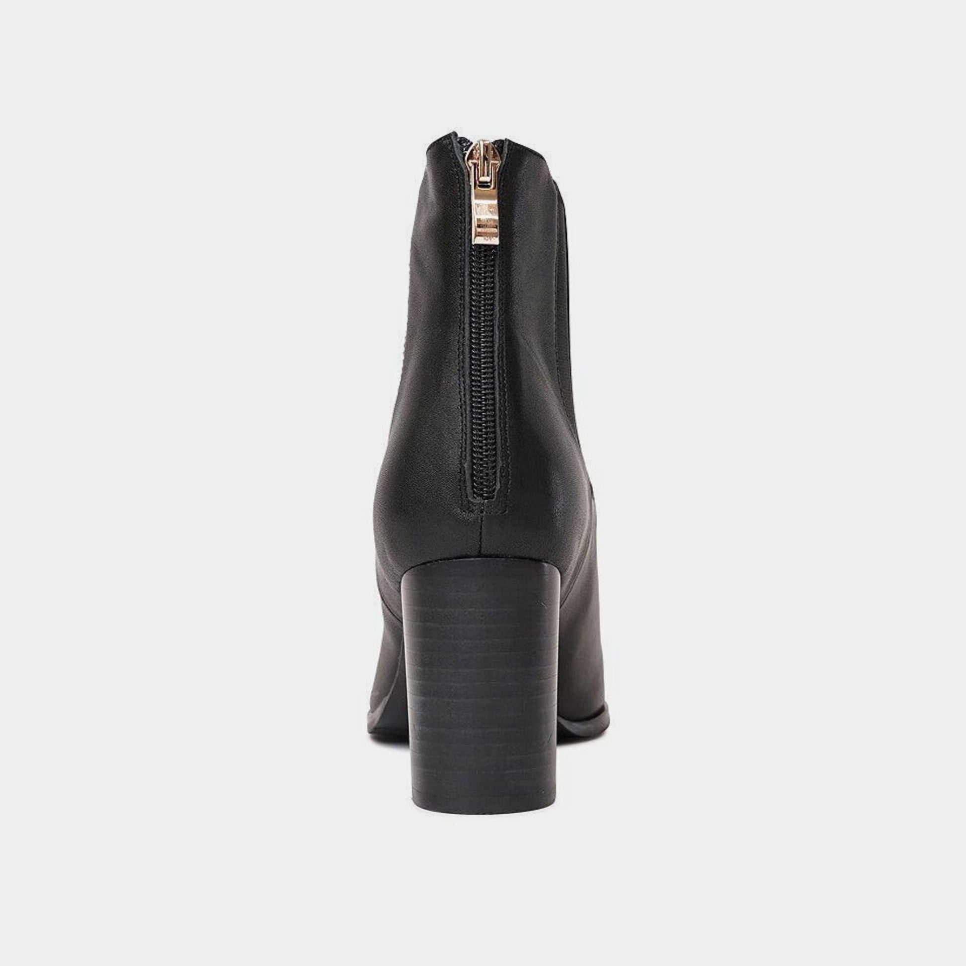 Ayer Black Leather Ankle Boots, DJANGO & JULIETTE - Shouz
