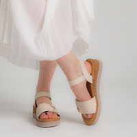 Inez Creme Leather Sandals