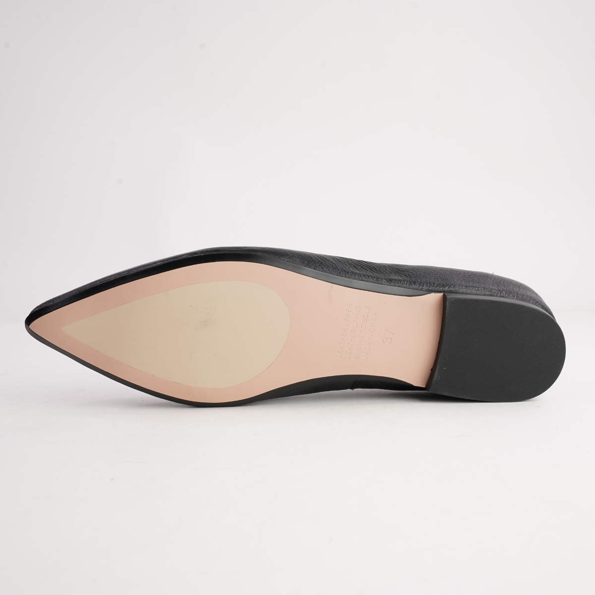 Yibbie Black Leather/ Latte Snake Flats - TOP END | Shouz
