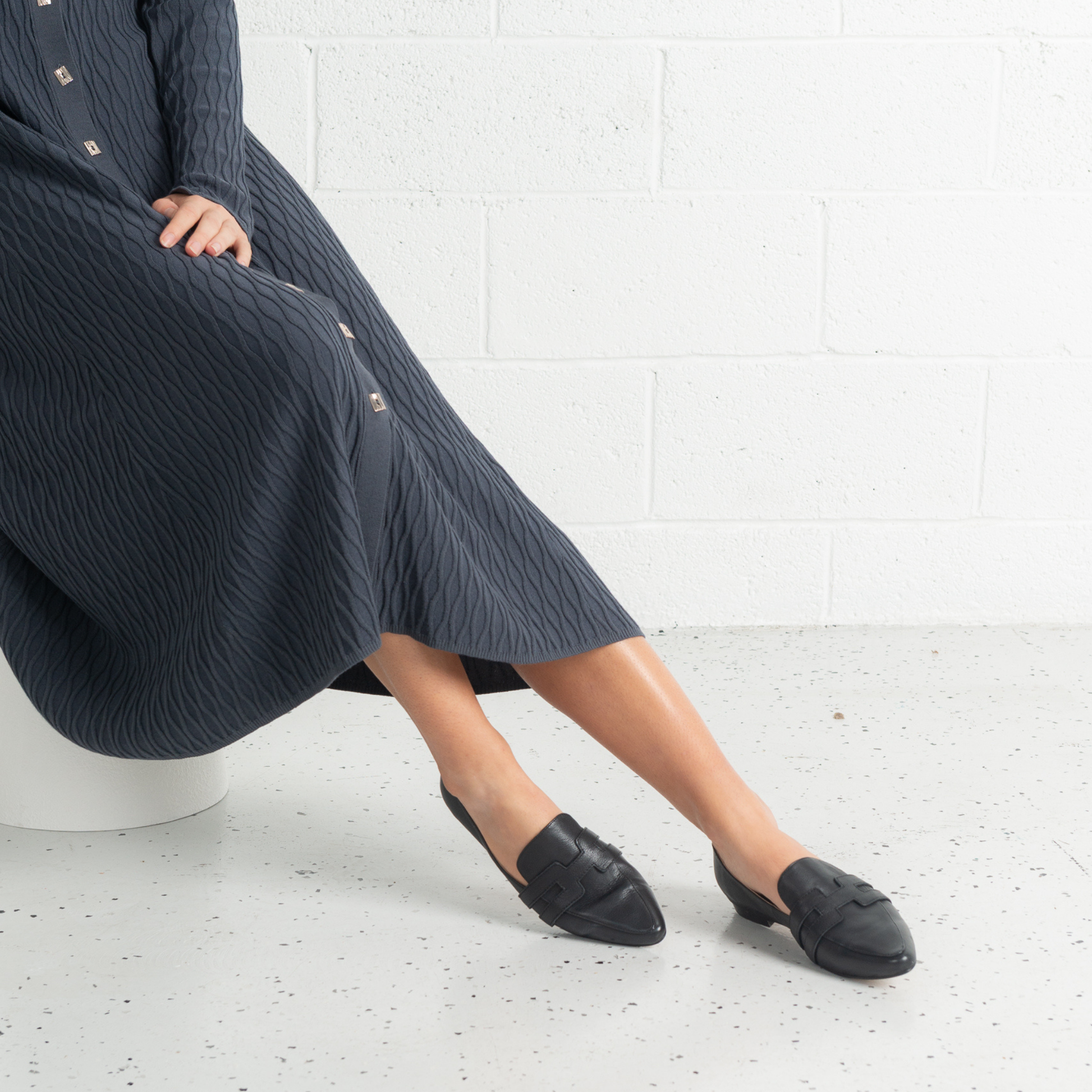 Salti Black Leather Loafers