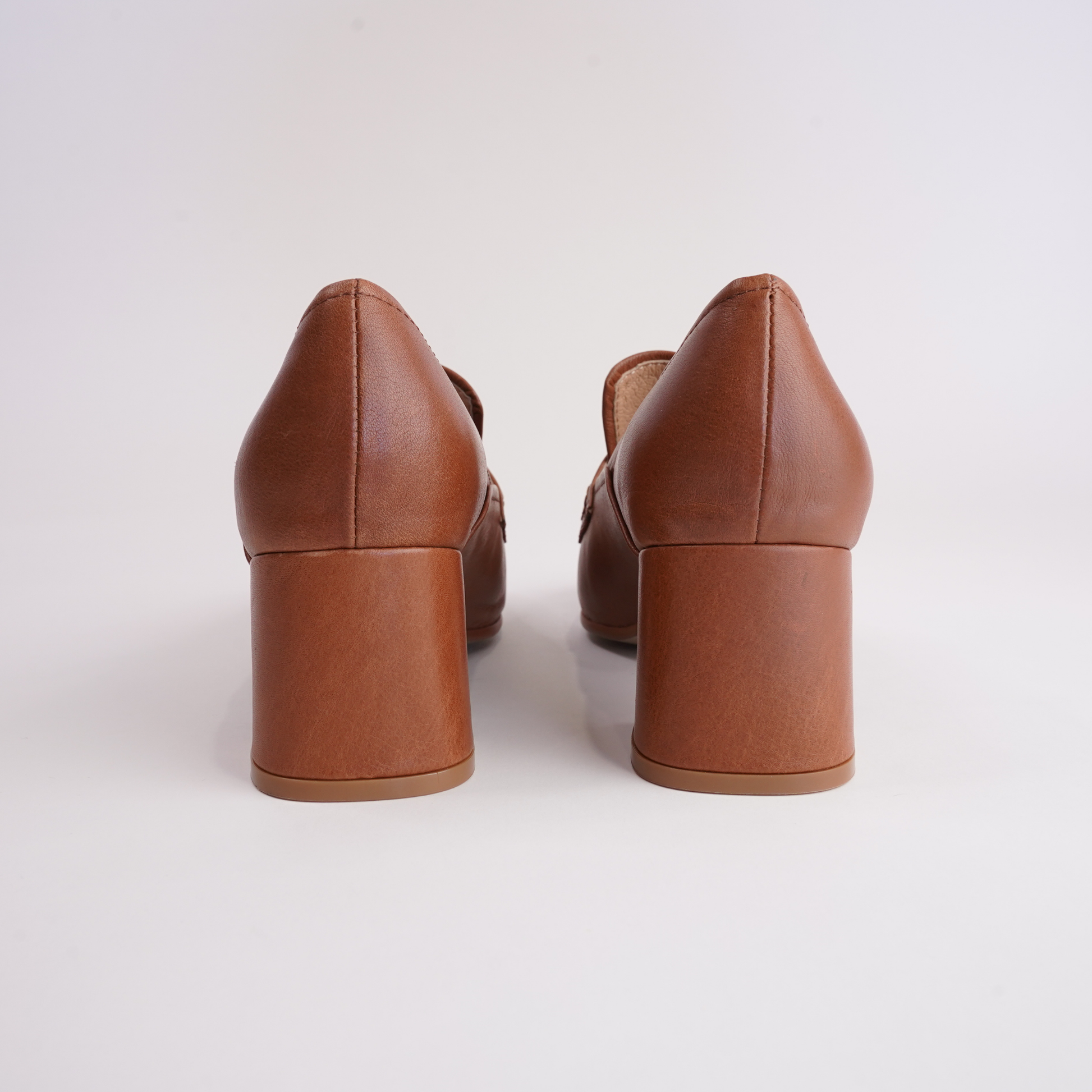 Kendill Dark Rum Leather Heeled Loafers