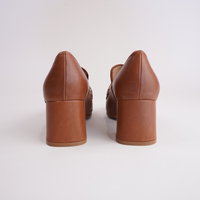 Kendill Dark Rum Leather Heeled Loafers