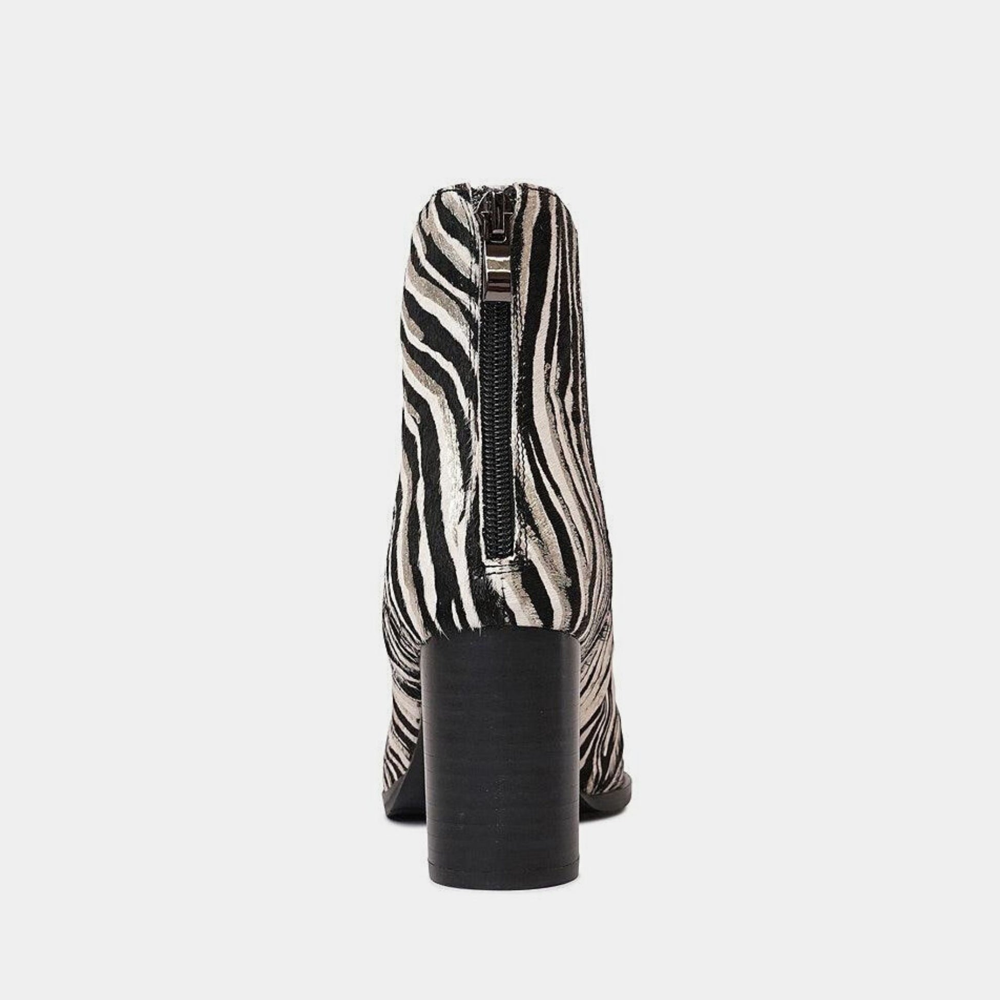 Ayer Zebra Metallic Pony Ankle Boots, DJANGO & JULIETTE - Shouz