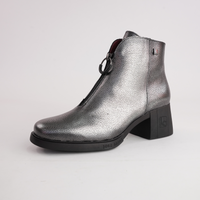 Js-5439 Acero Metal Leather Ankle Boots