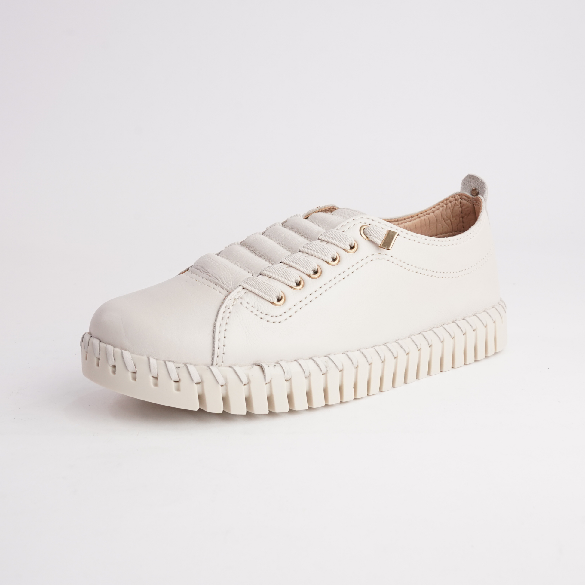 Sonia Off White Leather Sneakers