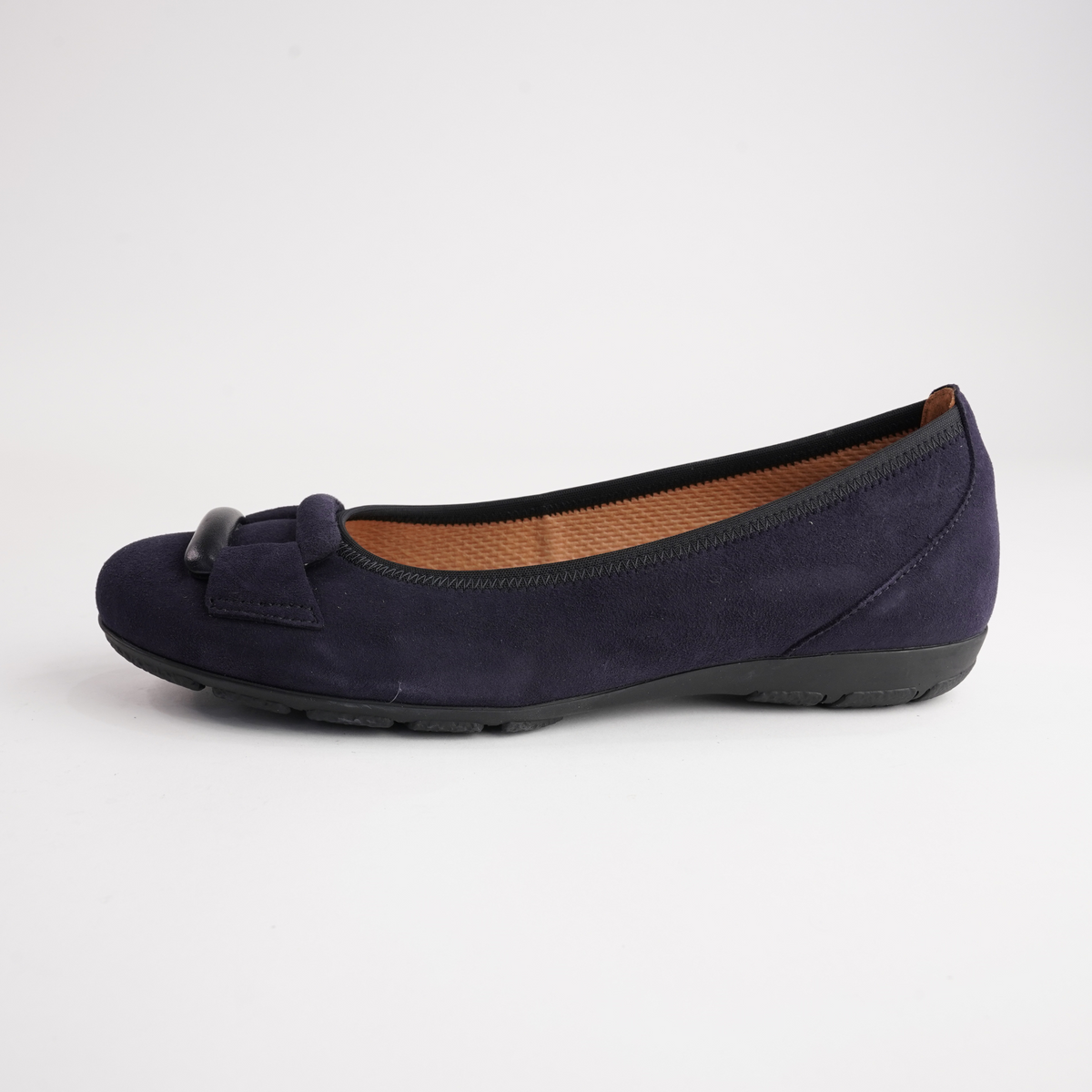 Gwenyth Navy Suede Leather Ballet Flats - GABOR | Shouz