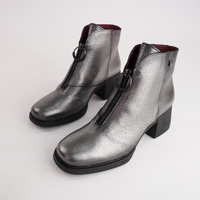 Js-5439 Acero Metal Leather Ankle Boots