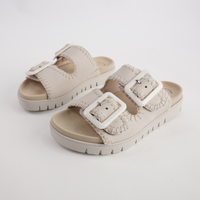 Rita Creme Leather Slides