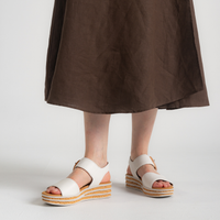 Margo White Leather Sandals