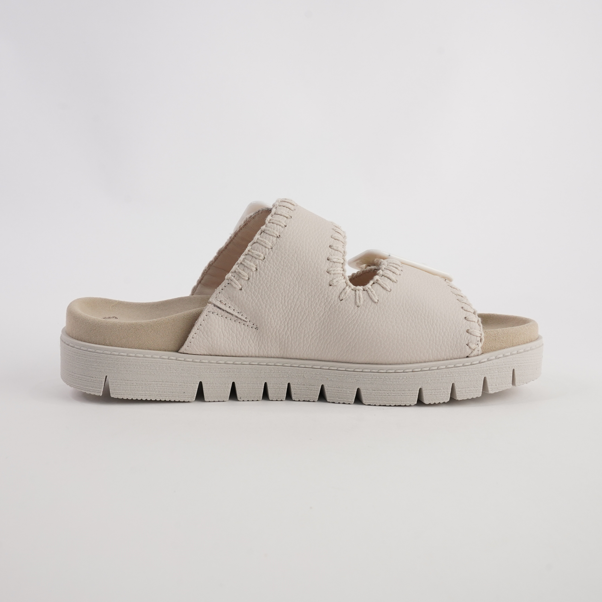 Rita Creme Leather Slides