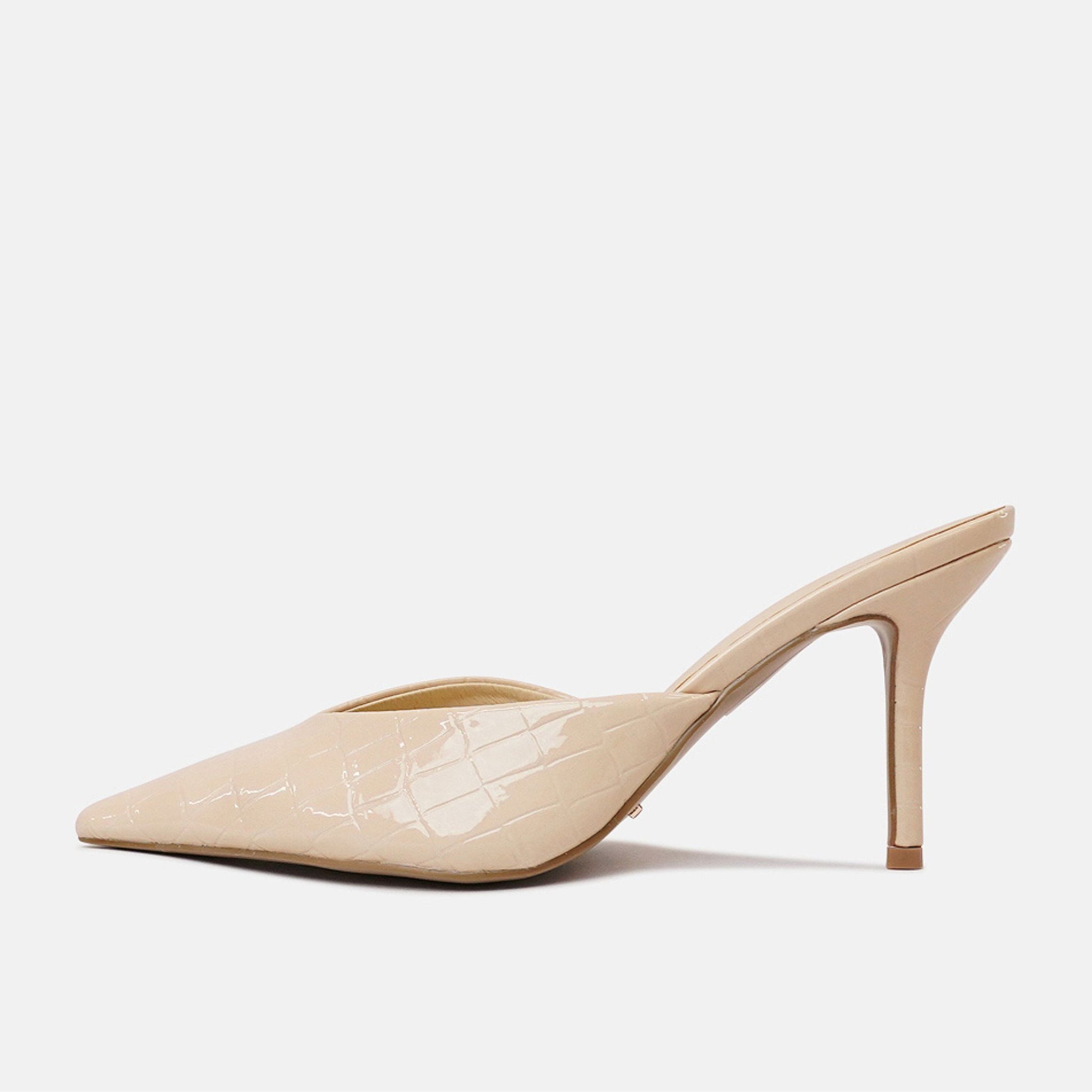 Karey Vanilla Patent Croc Leather High Heels, BILLINI - Shouz