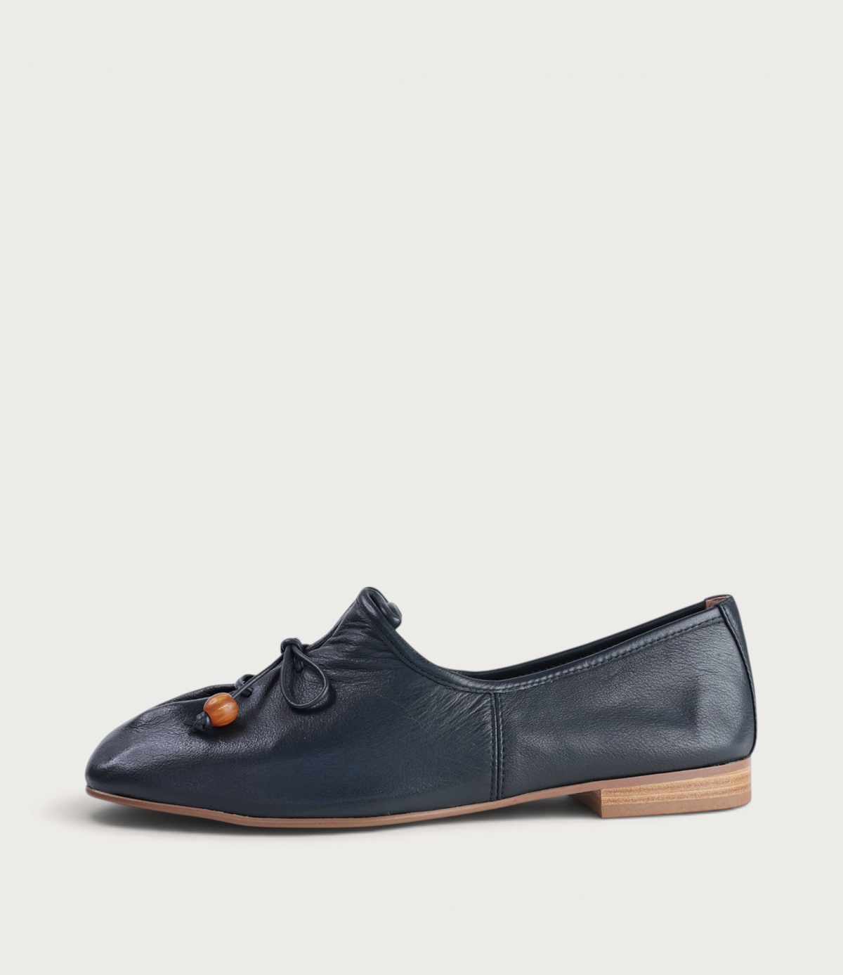 Pola Navy Leather Loafers