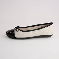 Bookie Black Patent/ Milk Leather Ballet Flats
