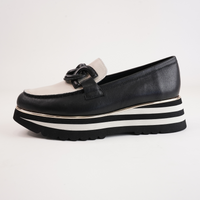 Ealia Black/ Milk Leather Loafers