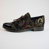 Kotty Black Print/ Regal Print Lace-up Flats