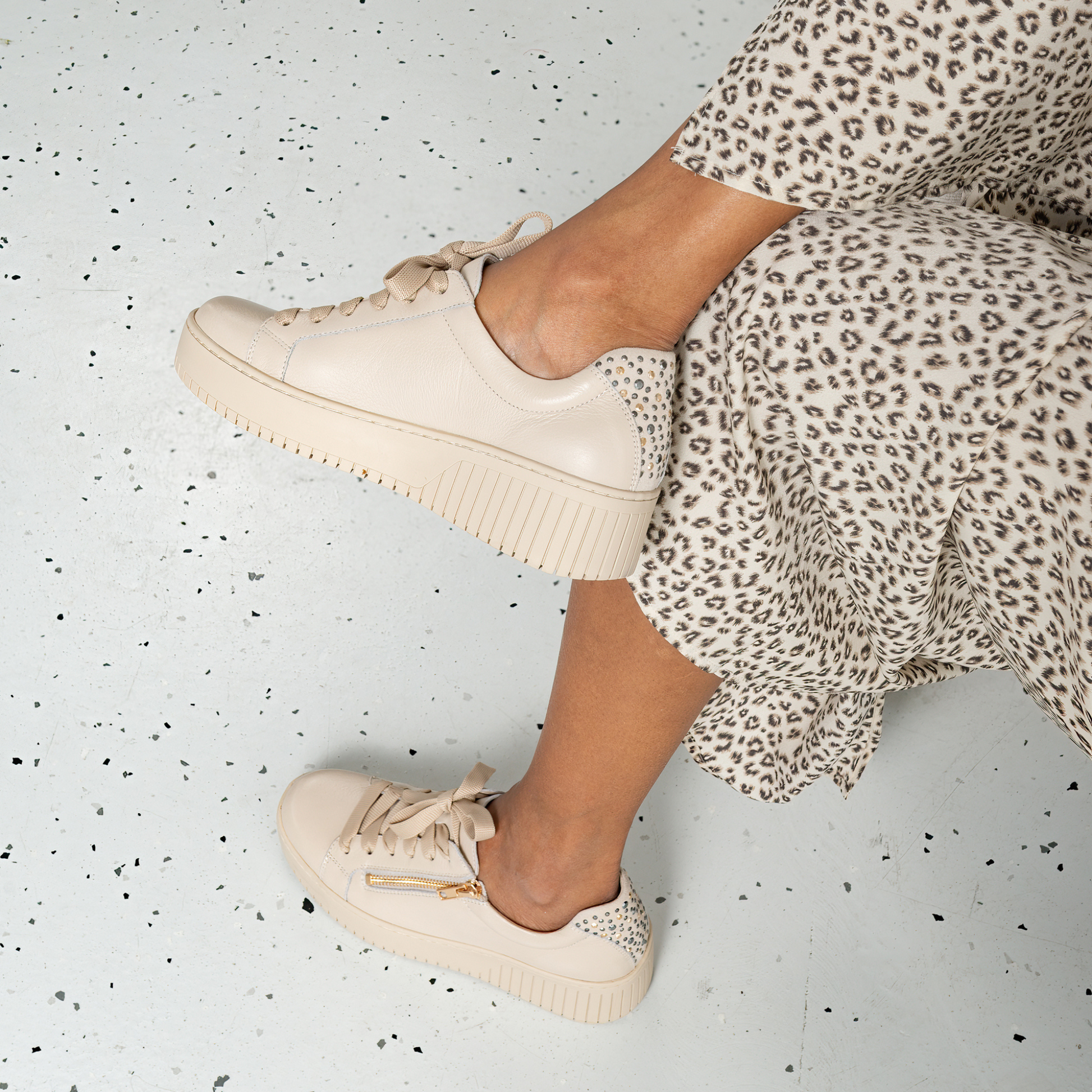 Kees Vanilla Leather Sneakers